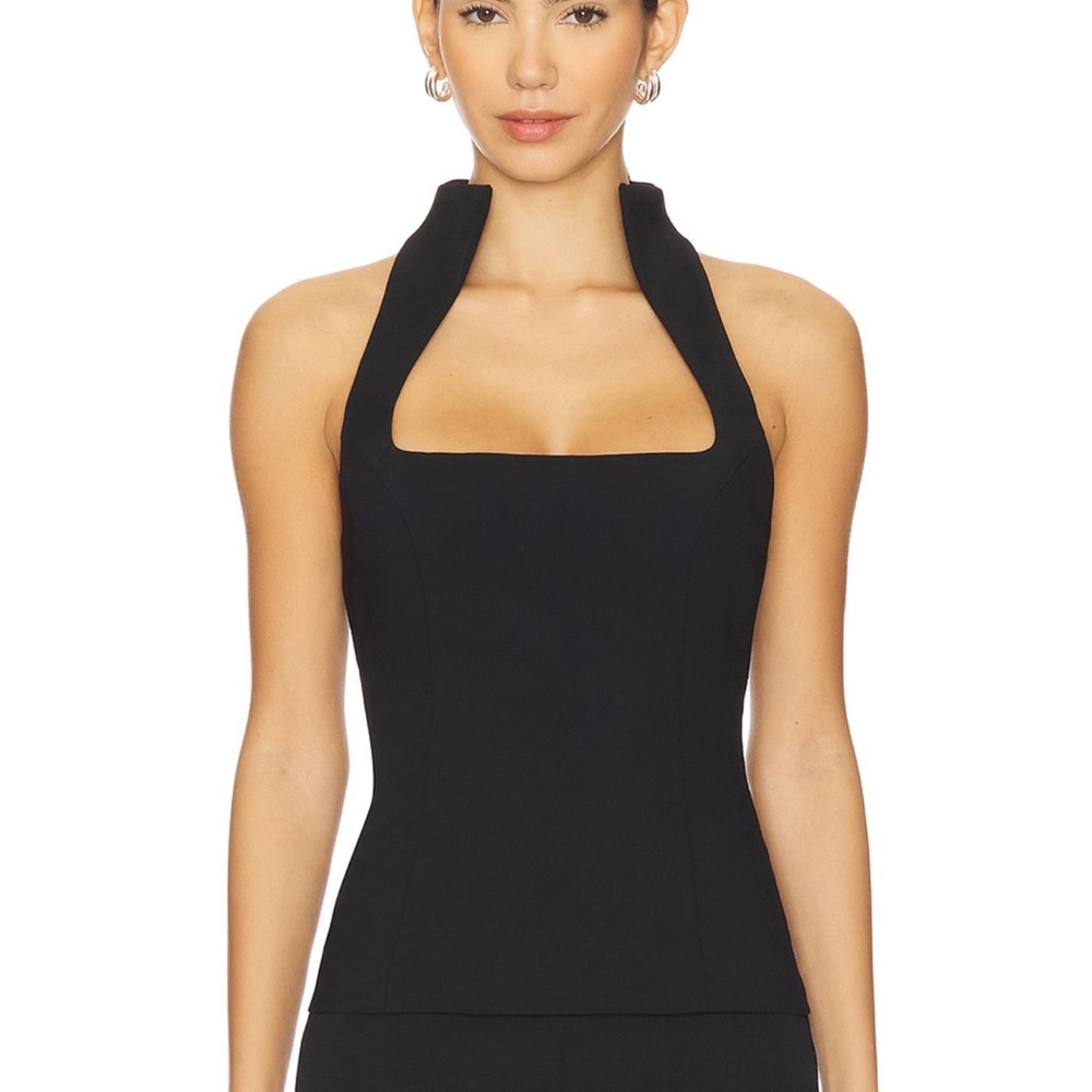 MAJORELLE NWOT Black Square Neck Halter Top - Medium
